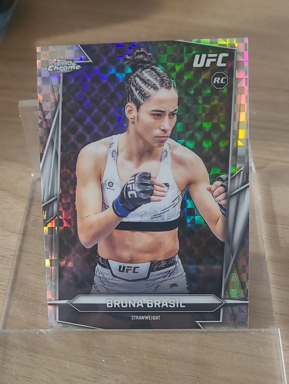 Bruna Brasil UFC Rookie Trading Card - Topps Chrome 2025 X Fractor